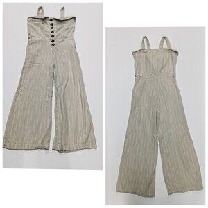 Indigo Rein Medium Beige and‎ White Striped Culotte Jumpsuit